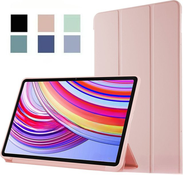 Xiaomi Schutzhülle für Redmi Pad Pro 12,1 Zoll mit Flip Stand Funktion aus PU-Leder in Schwarz und Pink - Bild 1