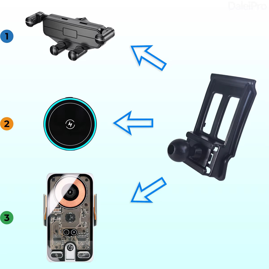 DaleiPro Magnetische Auto-Handyhalterung mit kabellosem Magsafe-Ladegerät für Mercedes Benz C-Klasse W204, Schwarz - Bild 5