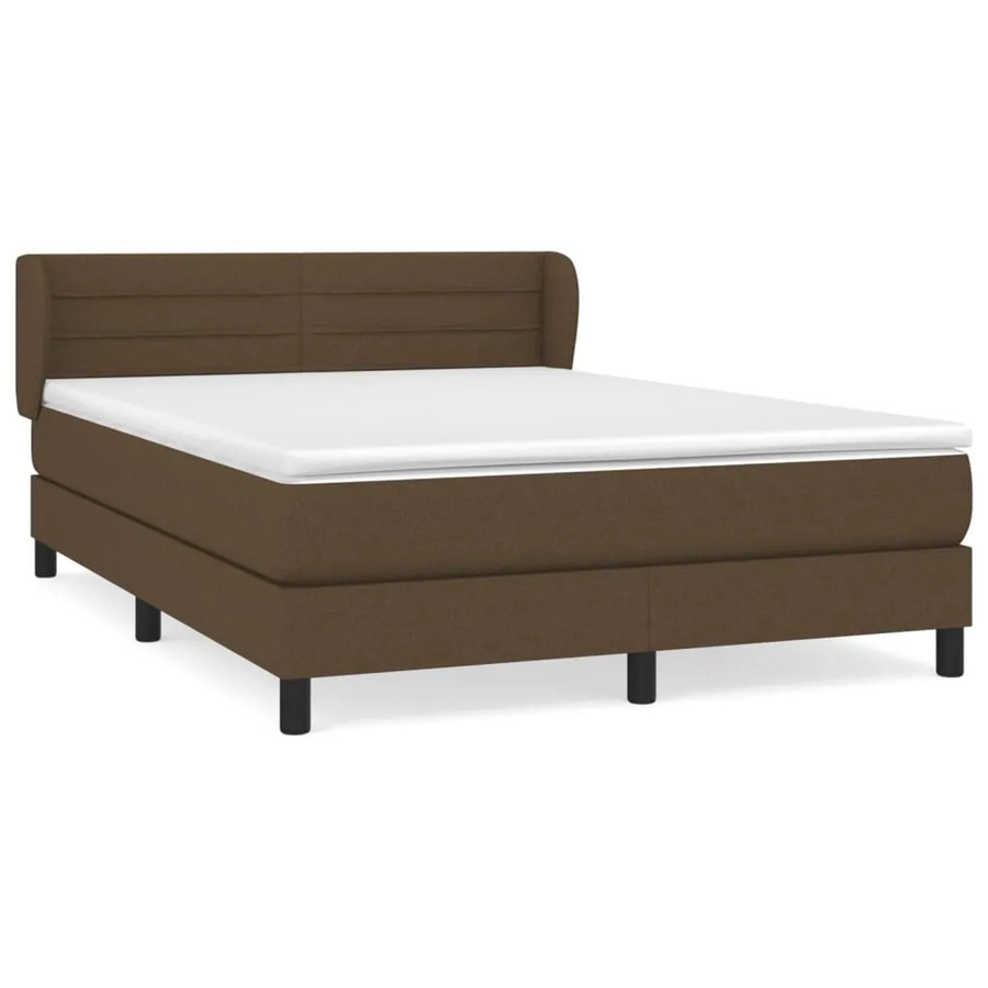 vidaXL Boxspringbett mit Matratze in Dunkelbraun, Hybridbett mit Taschenfederkern, B/T/H: 140 x 190 x 200 cm - Bild 2
