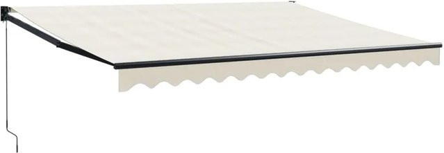 vidaXL Einziehbare Markise aus Polyester und Aluminium in Creme, B: 4,5 m, A: 3,0 m - Bild 1