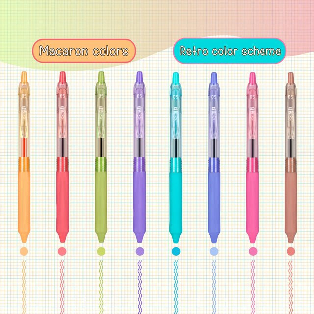 8 bunte Gelstifte mit 0,5 mm Spitze für sanftes Schreiben und Zeichnen, Mehrfarben-Set mit komfortablem Griff für DIY-Journaling und Hervorhebungen - Bild 1