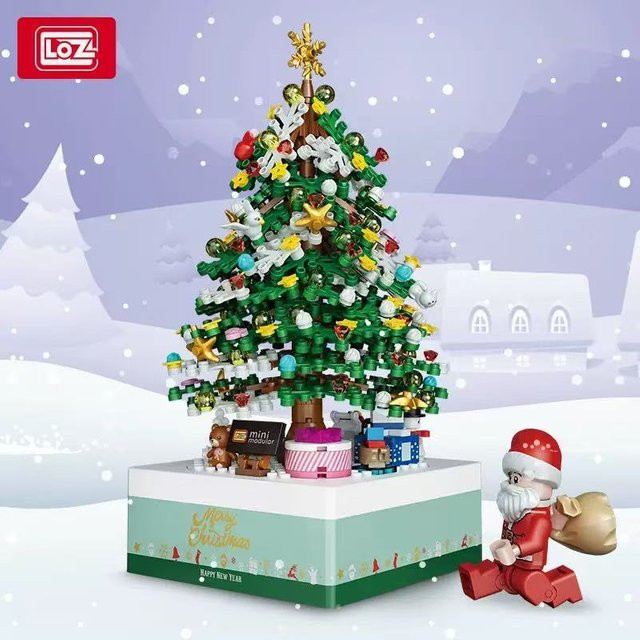 LOZ Weihnachtsbausteine Mini-Bricks als Lernspielzeug und Modellbau-Set in Mehrfarbig - Bild 1