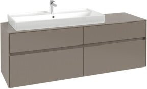 Villeroy & Boch Waschtischunterschrank Collaro in Grau Matt mit LED-Beleuchtung und Schubladen, B: 160 cm, H: 54,8 cm, T: 50 cm - Bild 1