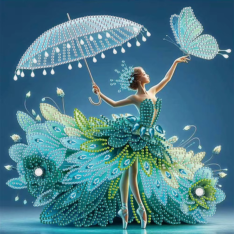 5D-Diamant-Malerei-Set mit Mädchen-Motiv, Multicolour, B/H: 30 x 30 cm - Bild 2
