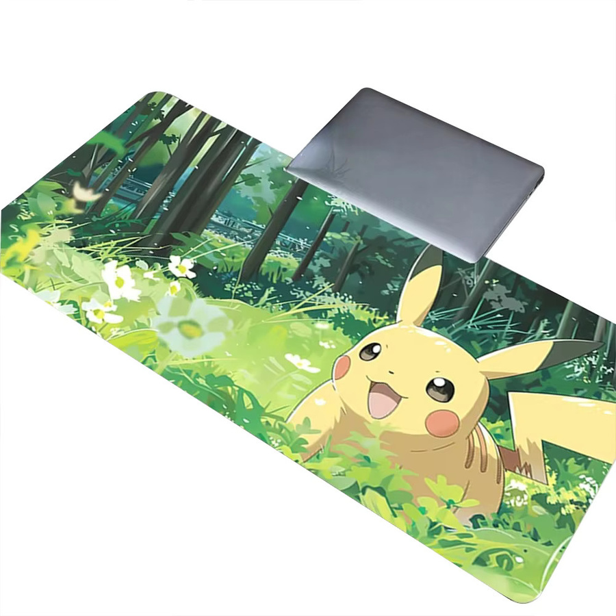 Potdemiel Pokemon Pikachu XXL Schreibtischunterlage für Gamer, rutschfester Gummi Computerteppich, B/T: 90 x 40 cm, Multicolour - Bild 2