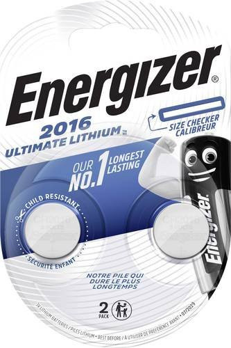 Energizer Lithium Ultimate CR2016 Knopfzelle 3V, 2 Stück, Silber, 100 mAh - Bild 1
