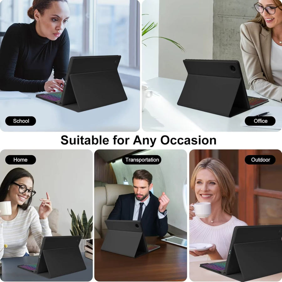 Lenovo Tastaturhülle für Tab Plus und Pad Studio TB351FU/XU 11,5 Zoll mit Bluetooth-Tastatur und Maus in Schwarz und Multicolour mit Hintergrundbeleuchtung - Bild 5