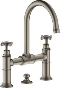 Hansgrohe Axor Montreux Zwei-Griff-Waschtischarmatur in gebürstetem Nickel mit Schwenkauslauf und Pop-up-Abfluss - Bild 1