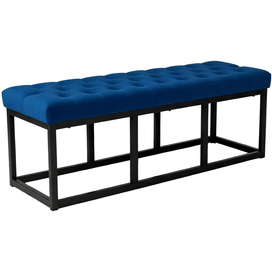 DELUKE Sitzbank MERIDA Polsterbank aus Samt in Blau, B/T/H: 120 x 37 x 42 cm - Bild 2