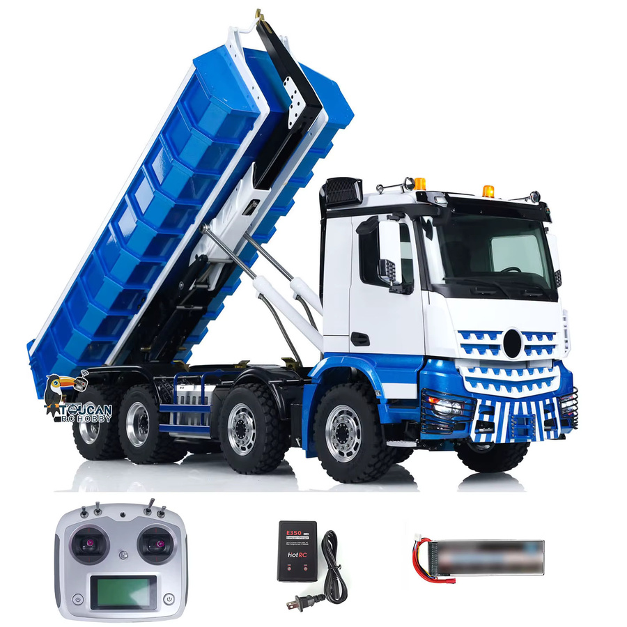 LESU 8x8 RC Hydraulischer Kipplaster, Roll-Off-Dumper, 1:14, Metall, mit Licht und Sound - Bild 4