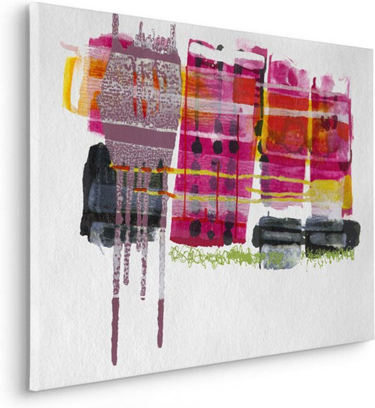 Komar Canvasbild Ruby Pink - Abstraktes modernes Wandbild in Rosa und Mehrfarbig - B: 90 cm, H: 60 cm - Bild 1