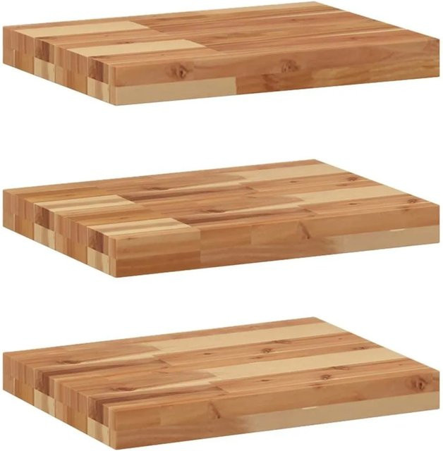 vidaXL Schweberegale Set aus 3 Stück aus Massivholz Akazie, braun, B/T/H: 40 x 30 x 4 cm - Bild 1