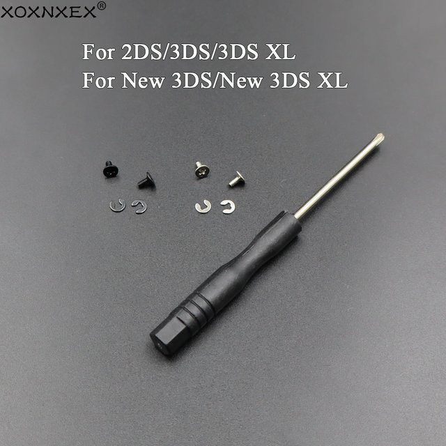 10 Sets Nintendo 3DS 2DS 3DS LL XL New 3DS 3DSLL 3DSXL Batterie-Rückabdeckung Schrauben mit Kreuzschlitz-Schraubendreher in Schwarz - Bild 1
