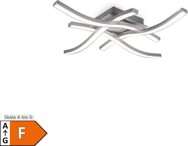 B.K.Licht LED Deckenleuchte Hashtag in Matt-Nickel und Weiß mit Aluminiumoptik - Bild 1