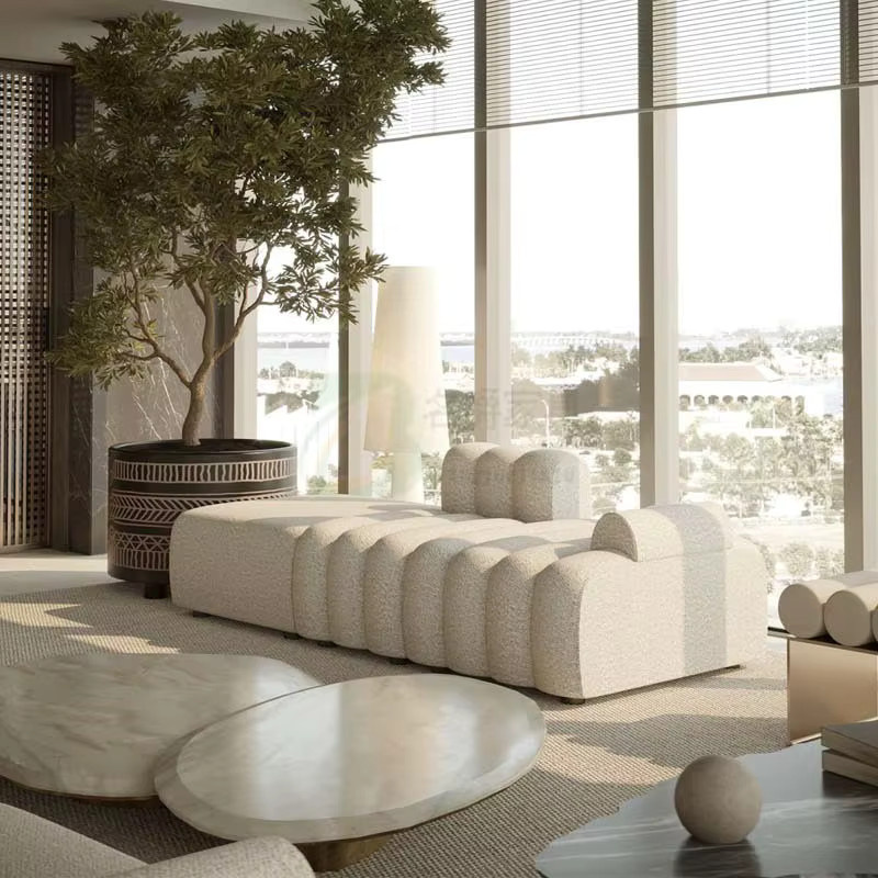 DUTRIEUX Designer Lounge-Suite minimalistisches Polstersofa mit passenden Sitzpuff für Wohnzimmer, Schlafzimmer oder Outdoor-Bereich - Bild 3