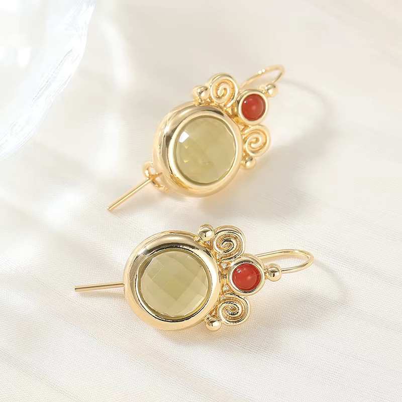 YoYo Ohrring, Goldfarben, Zirkonia, Damen, Vintage - Bild 2