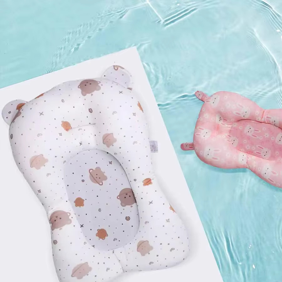 Faltbare Baby Badewannenmatte in Pink mit rutschfester Unterstützung für Neugeborene - Bild 1