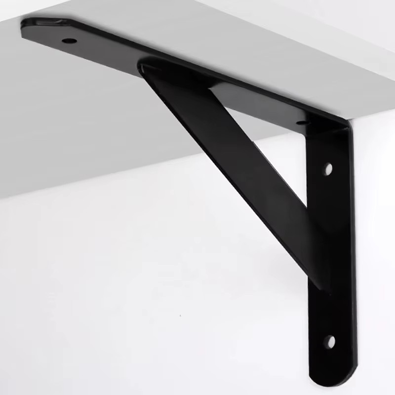 Robuste schwebende Metall-Regalhalterungen in Schwarz, L-förmige Wandmontage-Winkelhalterungen aus Stahl - Bild 2