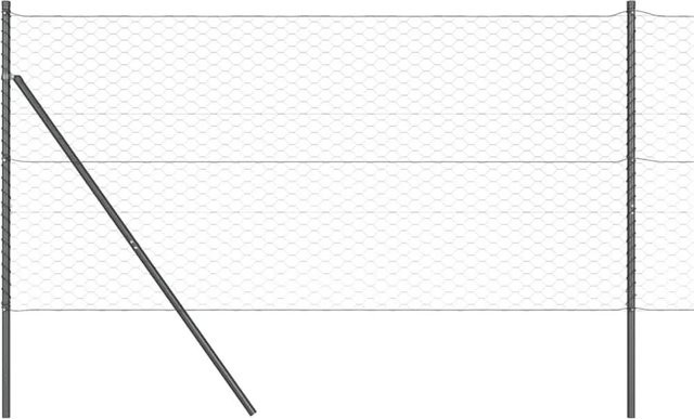 vidaXL Zaunpfosten aus Stahl und PVC in Grau, 10 Stück, Höhe: 1,4 m, Breite: 0,05 m - Bild 1