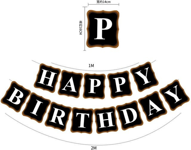KUKUZHU Geburtstag Party Dekoration Banner mit Fischschwanz-Elementen in Gold, Weiß und Schwarz - Bild 1