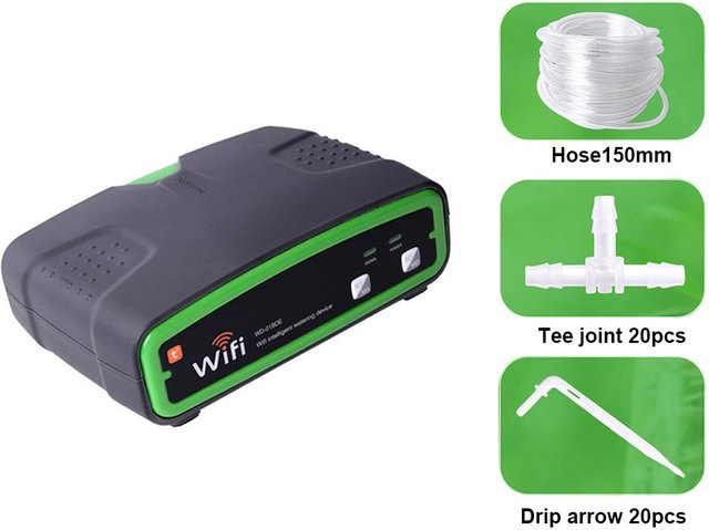 TOMTOP JMS Automatisches Bewässerungssystem für 20 Topfpflanzen mit Wi-Fi und App-Steuerung, DIY-Tropfbewässerungssystem für den Innenbereich, Grau - Bild 1