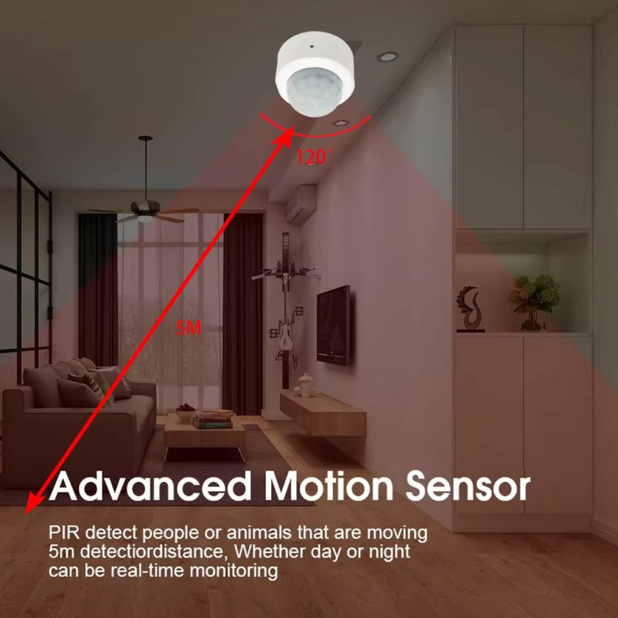 Zigbee 3.0 Mini PIR Bewegungsmelder Drahtloser Infrarot-Körperdetektor in Weiß für Smart Life APP Alexa und Google Home - Bild 4