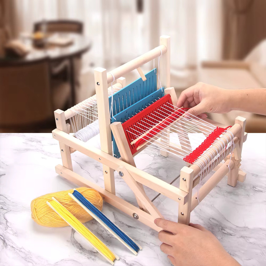 QJH Multi-Craft Webstuhl Mini Spinning Strickmaschine, Holz - Bild 4