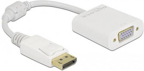 Delock DisplayPort zu VGA Adapter Weiß 0,15 m (1x DisplayPort Stecker auf 1x D-SUB Buchse 15pol.) - Bild 1
