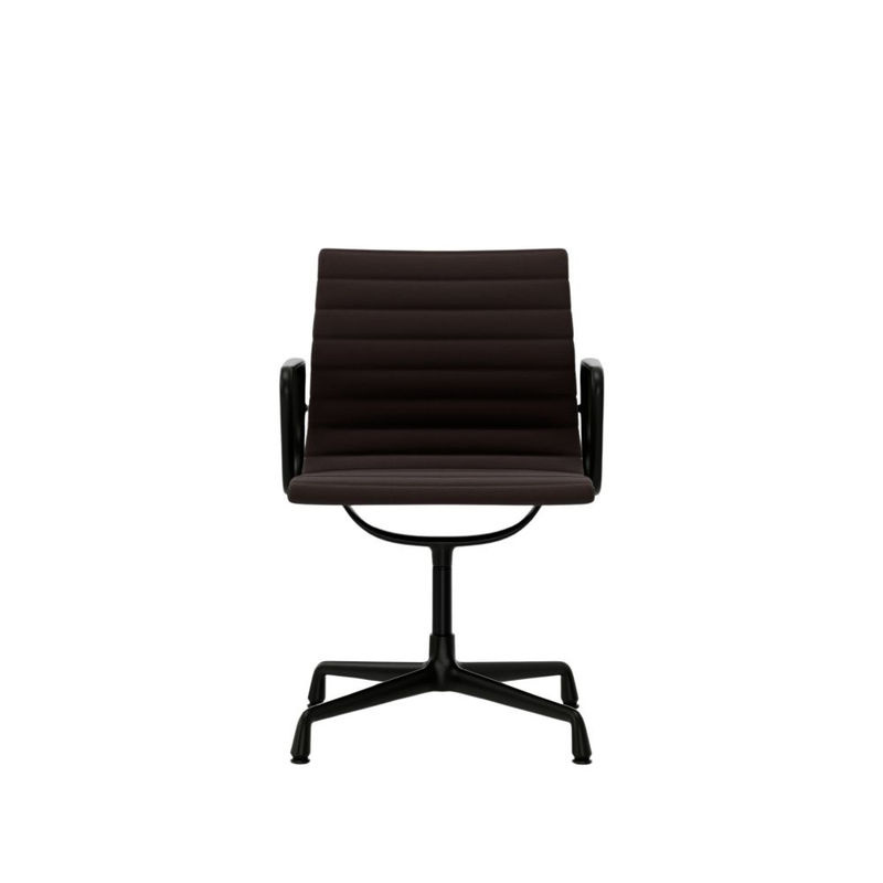 Vitra Aluminium Chair EA 104 mit Armlehnen in Braun und Hopsak Stoff - Bild 2