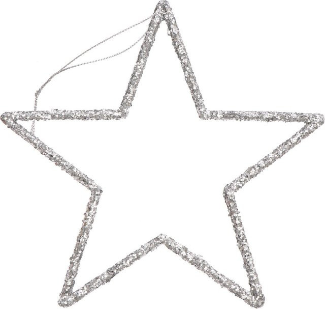 Rico Design Hänger Stern in Silber mit Glitter, B/T: 17,5 x 17,5 cm - Bild 1