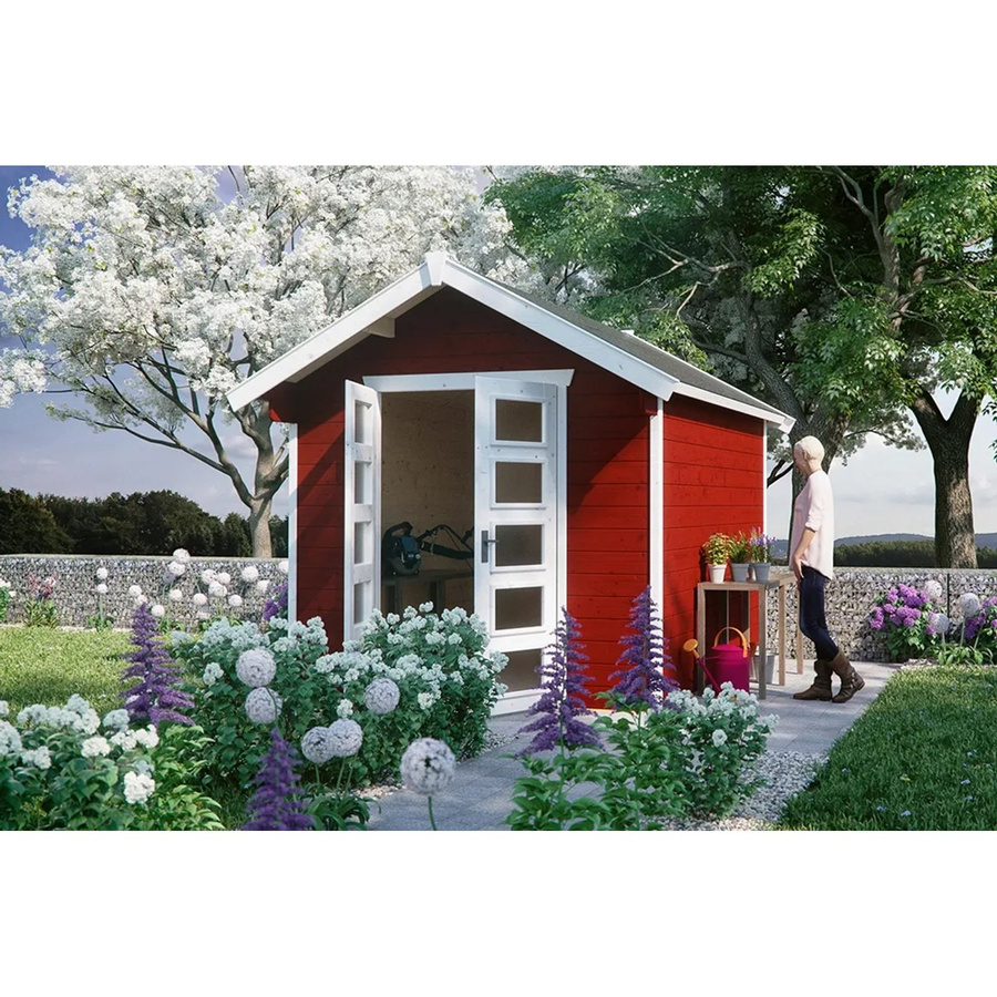 Skan Holz Gartenhaus Hengelo aus Holz in Schwedenrot mit Satteldach B/H/T: 280 x 273 x 300 cm - Bild 2