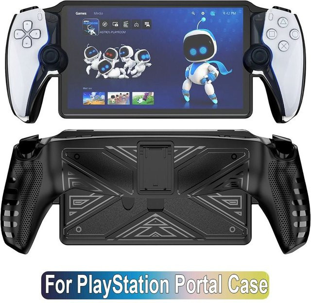 Schutzhülle mit Ständer für Sony PlayStation Portal in Schwarz aus stoßfestem TPU - Bild 1