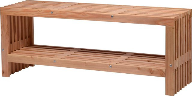 dobar Gartenbank Freja aus Douglasienholz mit Kaminholzfach in Braun, B/T/H: 115 x 45 x 30 cm - Bild 1