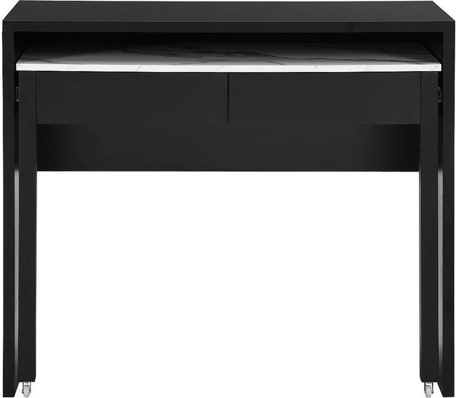 Vente-unique Loavia Konsolenschreibtisch in Schwarz-Weiß mit Marmoroptik, Breite: 100 cm - Bild 1