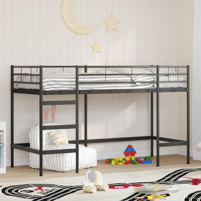 vidaXL Kinderloftbett aus Metall in Schwarz Matt - Bild 3