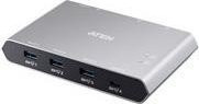 ATEN US3342 USB-Umschalter mit 3 x USB 3.2 Gen 2 und 1 x USB-C in Silber - Bild 1