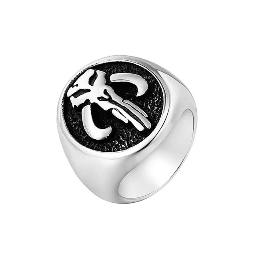 NORTHMAN Ring Edelstahl, Vintage, Schädel, Silber, Unisex - Bild 4