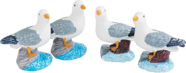VBS Möwe 4er-Set in Weiß für die Tischdekoration im maritimen Sommerstil aus Polyresin - Bild 1