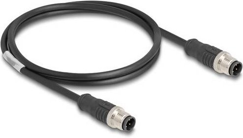 Delock 80847 M12 Patchkabel CAT 5e S/FTP Ethernet/LAN Schwarz, Länge: 1,00 m - Bild 1