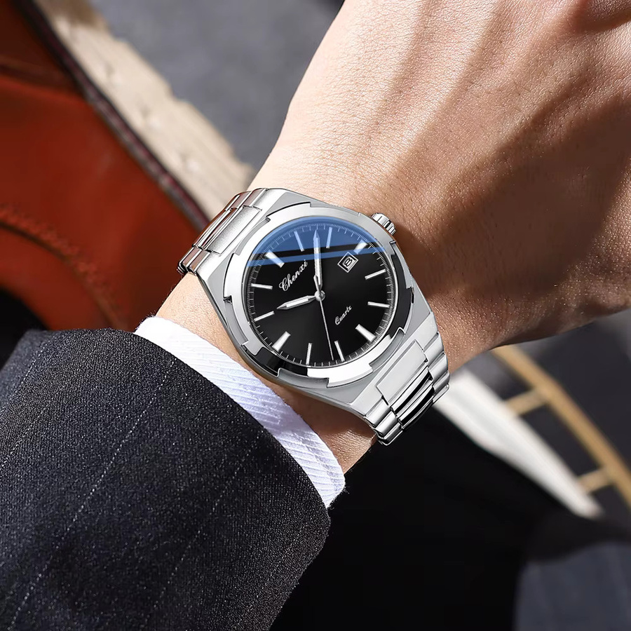 CHENXI Armbanduhr Quarz, Edelstahl, Blau, Herren - Bild 2