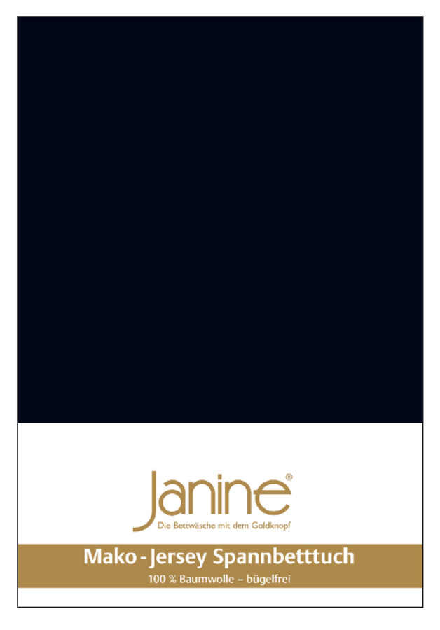 Janine Mako Jersey Spannbetttuch Bettlaken aus Baumwolle, Farbe: Schwarz, B/T: 140-160 x 200 cm - Bild 1