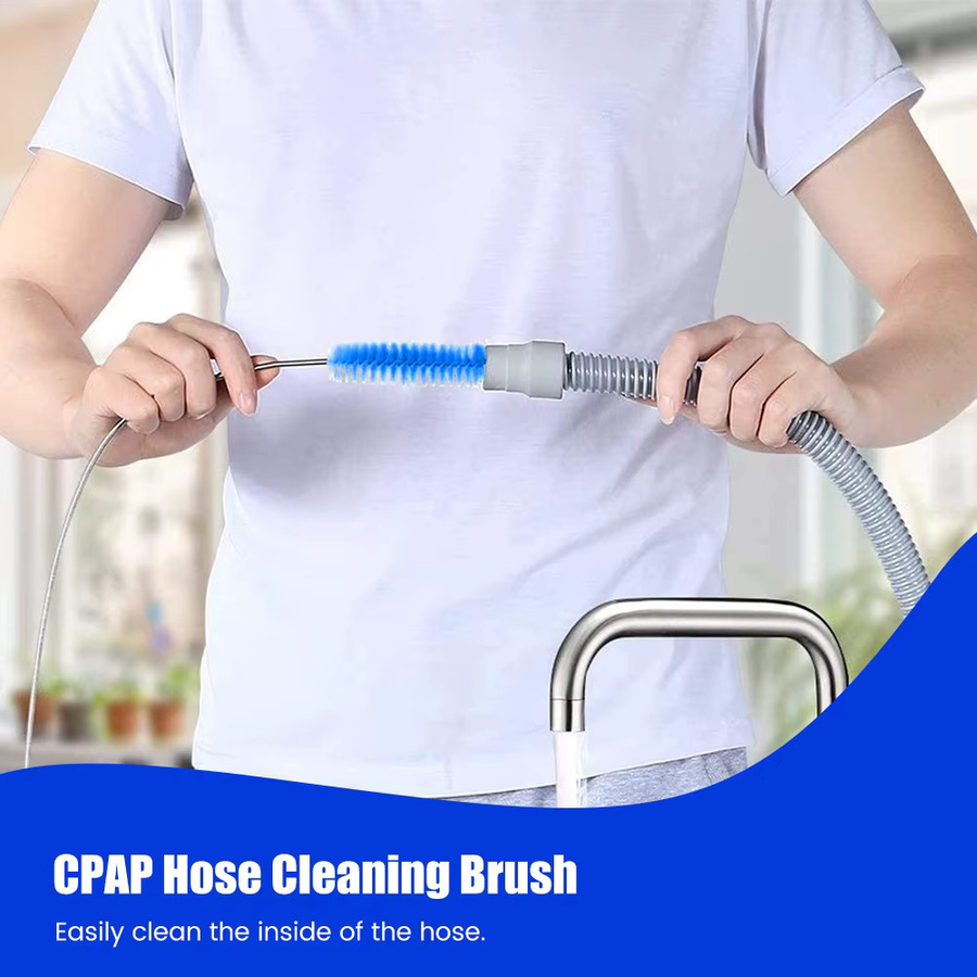 SUOLAER Universeller CPAP-Schlauchhalter mit verstellbarem Drehgelenk und Maskenreinigungsbürste, Schwarz - Bild 3