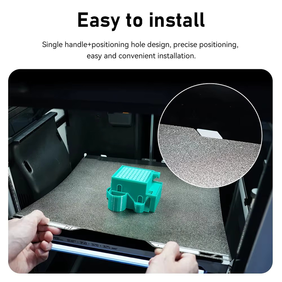 Bambu Lab Magnetische Federstahlfolie A2L Doppelseitig Bedruckbar PEI PEO PET PEY für FDM 3D-Drucker B/B: 335 x 325 mm - Bild 3