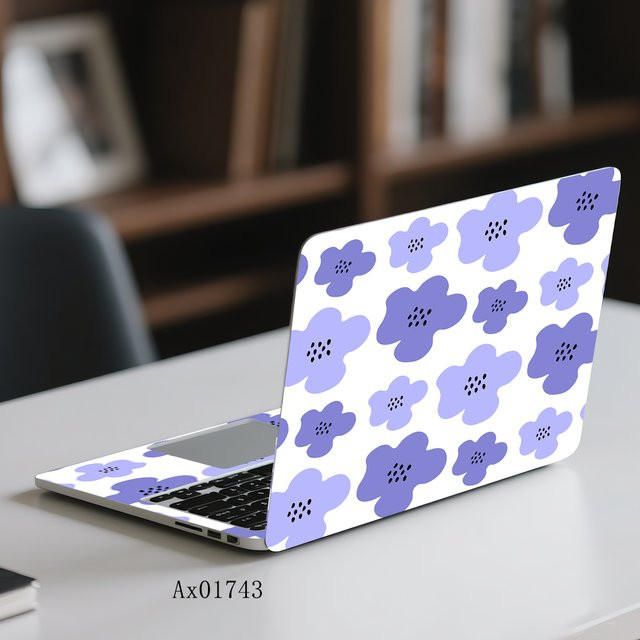 2 Stück Laptop-Aufkleber mit Gänseblümchen-Blumenmuster in Lila, abziehbare und selbstklebende Notebook-Skin Cover für MacBook und andere Laptops - Bild 1