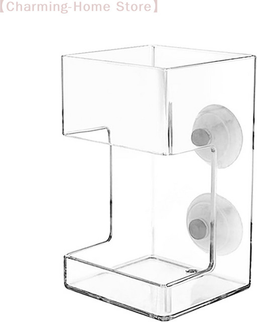 Hoeaden Futterspender für Aquarienfische aus Acryl mit Schalenablage und Saugnapf, transparent, Breite: 10,0 cm, Tiefe: 6,0 cm - Bild 1