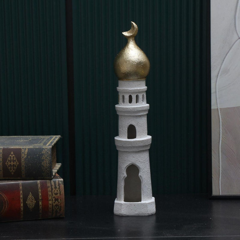 Bestbags Islamisches Kaaba Moschee Ornament aus Kunstharz in Weiß für Ramadan und al-Fitr als Tischdekoration - Bild 2