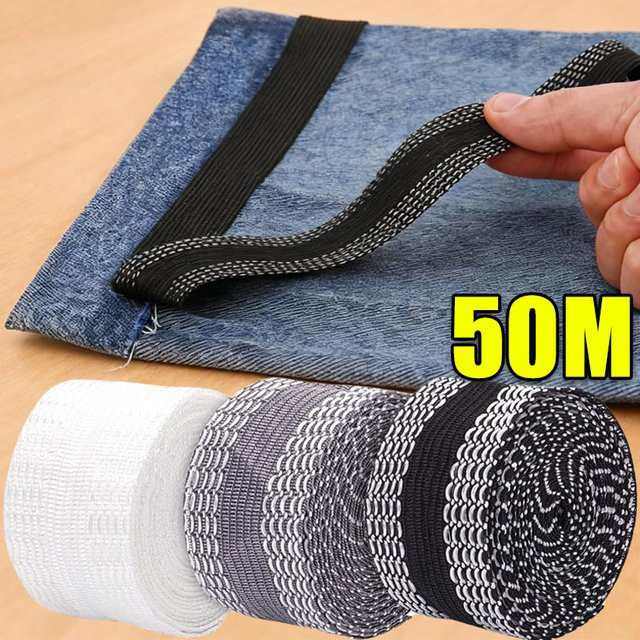 Selbstklebendes Klebeband für Hosensäume in Beige, 50 m zum Verkürzen und Reparieren von Hosenkanten - Bild 1