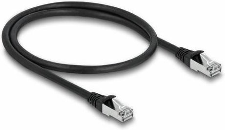 Delock RJ45 Patchkabel CAT 6a S/FTP Ethernet LAN Schwarz 0,50 m - Bild 1
