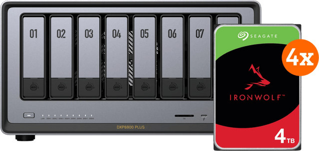 UGREEN NASync DXP8800 Plus NAS-System mit 4 Seagate Ironwolf Festplatten à 4 TB in Grau - Bild 1