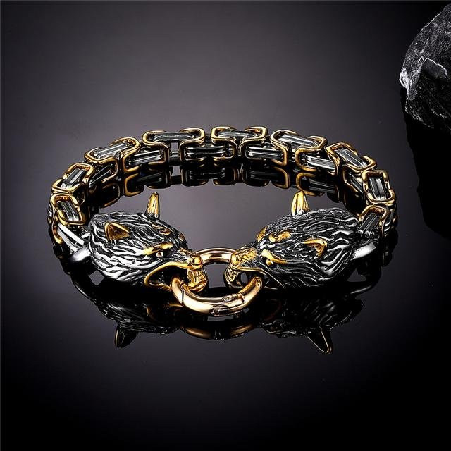 Wucifang Jewelry Armband Edelstahl, Gold, Herren, 23cm - Bild 1
